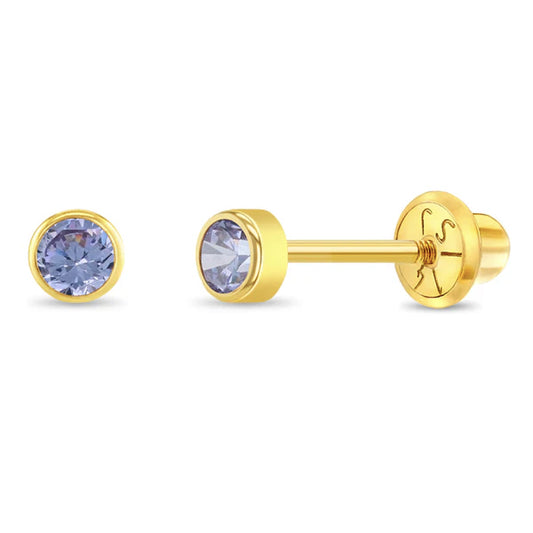 Boucles d'oreilles pour enfant en or jaune 14K YG-03-00144