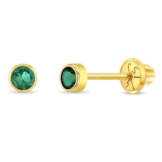 Boucles d'oreilles pour enfant en or jaune 14K YG-03-00146