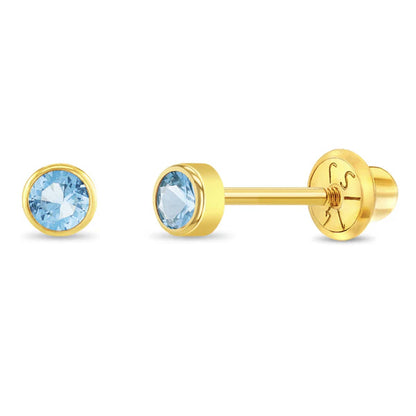 Boucles d'oreilles pour enfant en or jaune 14K YG-03-00147