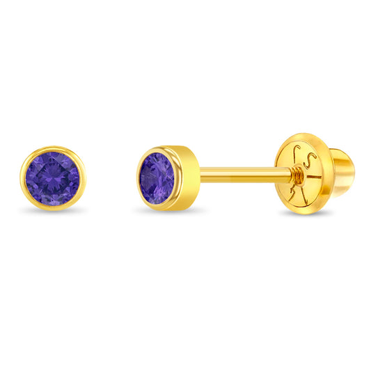 Boucles d'oreilles pour enfant en or jaune 14K YG-03-00148