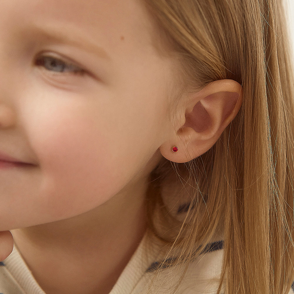 Boucles d'oreilles pour enfant en or jaune 14K YG-03-00149