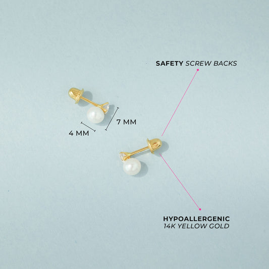 Boucles d'oreilles pour enfant en or jaune 14K YG-03-00362