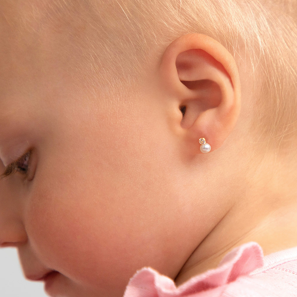 Boucles d'oreilles pour enfant en or jaune 14K YG-03-00362