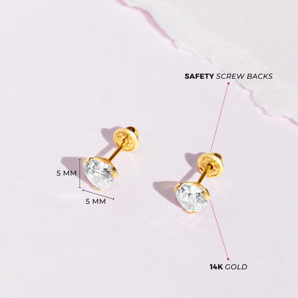 Boucles d'oreilles pour enfant en or jaune 14K YG-03-P0028