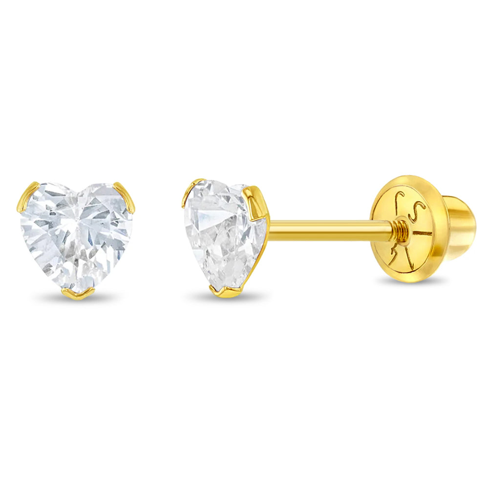 Boucles d'oreilles pour enfant en or jaune 14K YG-03-P0028